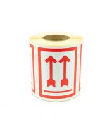 Etiket pijlen rood 80 x 100 mm