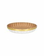 Fruitschaal karton met hoepel rond wit / goud 26 cm