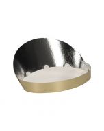 Fruitschaal karton ovaal hoge rug goud/zilver 33 cm