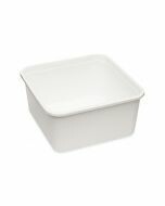 Kunststof bak vierkant wit 180 x 180 x 90 mm - 2.000 cc - PP (spuitgiet)