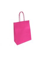 Papieren draagtas fuchsia met koord 22+10 x 31 cm - 90 g/m²