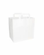 Papieren draagtas kraft wit 26 x 17 x 25 cm