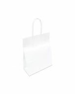Papieren draagtas wit met koord 22+10 x 31 cm - 90 g/m