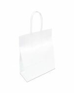 Papieren draagtas wit met koord 32+12 x 41 cm - 100 g/m²