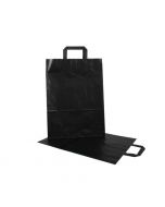 Papieren draagtas zwart 22 + 11 x 36 cm - 80 gram
