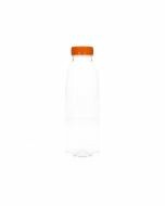 PET fles transparant met oranje dop 500 cc