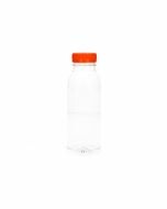 PET fles transparant met oranje dop 330 cc