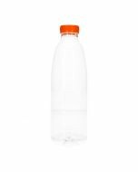 PET fles transparant met oranje dop