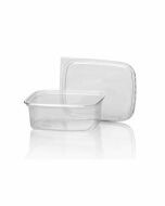 Saladebakje rechthoekig transparant 108 x 83 x 40 mm - 200 cc - PP