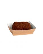 Snackbakje karton bruin/wit A7 - 110 x 89 x 35 mm