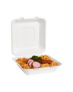 Suikerriet menubox groot wit 230 x 230 x 75 mm - 1-vaks - bagasse