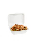 Suikerriet menubox klein wit 180 x 135 x 70 mm - 1-vaks - bagasse