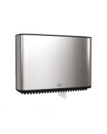 Tork Toiletpapierdispenser mini dubbel RVS look voor mini jumbo toiletrollen