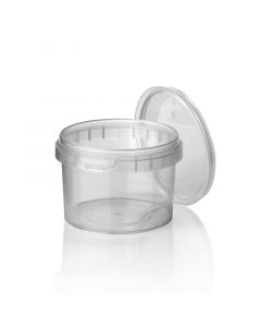 Bakje rond TE-verzegeling transparant met deksel Ø 95 x 61 mm - 280 ml - PP (spuitgiet)