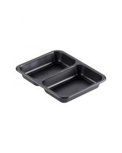 Duni Cater line menubak PP 2-vaks zwart 227 x 178 x 32 mm - 440 + 370 ml