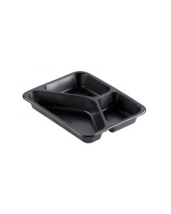 Duni Cater line menubak PP 3-vaks zwart 227 x 178 x 32 mm - 350 + 225 + 170 ml