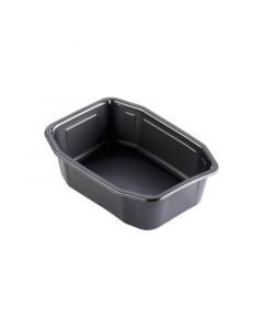 Duni maaltijd tray PP 1-vaks zwart 215 x 148 x 70 mm - 1.395 ml