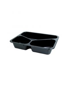 Duni menubak CPET 3-vaks zwart 225 x 175 x 43 mm - 525 + 275 + 205 ml