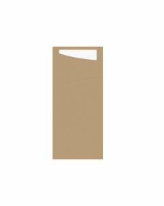 Duni Sacchetto Echoecho bruin met servet wit 8,5 x 19 cm - 2-laags
