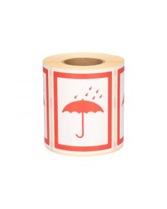 Etiket paraplu droog houden rood 79 x 97 mm