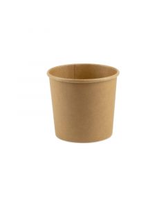 Kartonnen soepbeker bruin kraft Ø 90 x 86 mm - 375 ml - 12 oz