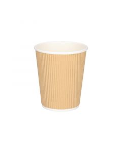 Koffiebeker karton bruin kraft geribbeld 200 cc