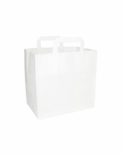 Papieren draagtas kraft wit 26 x 17 x 25 cm