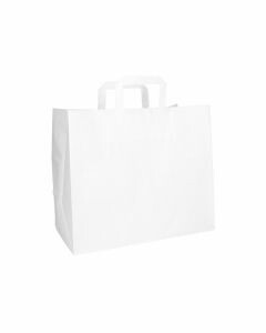 Papieren draagtas wit kraft 32 x 17 x 27 cm