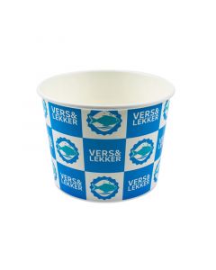Kartonnen bucket Vers & lekker vis 165 mm - 66 oz