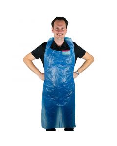 Plastic wegwerp schort blauw HDPE