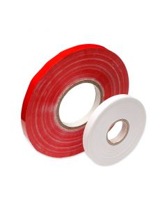 PVC tape met papier rood/wit 9 mm x 180 m - voor duo zakkensluiter
