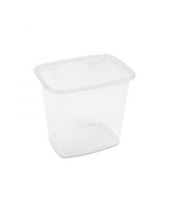 Saladebakje rechthoekig transparant 108 x 83 x 95 mm - 500 cc - PP