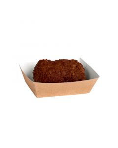 Snackbakje karton bruin/wit A7 - 110 x 89 x 35 mm