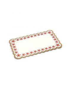 Taartrand rechthoekig goud/rood 15 x 26 cm - papier