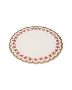 Taartrand rond goud/rood Ø 36 cm - papier