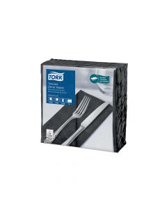 Tork textured servet zwart 38x39cm