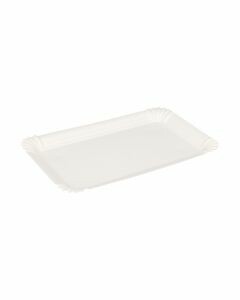 Vleesschaal karton ongevoerd wit 130 x 200 mm