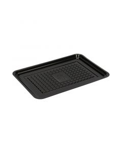Vleesschaal plastic ruit zwart 125 x 180 mm