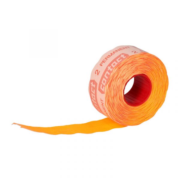 Contact prijsetiketten rol blanco fluor oranje