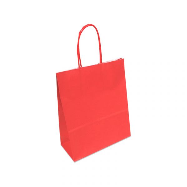 Papieren draagtas rood met koord