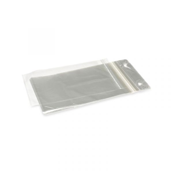 Plastic zak hersluitbaar met kleefstrip transparant Plastic zak hersluitbaar met kleefstrip transparant