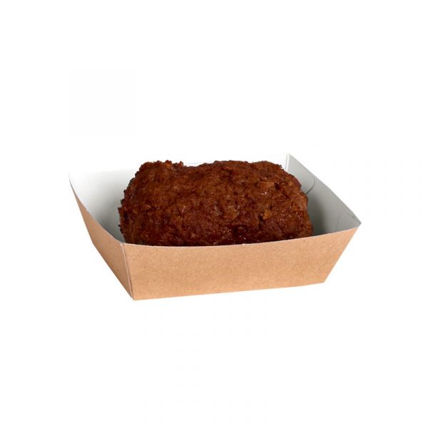 Snackbakje karton bruin / wit eco