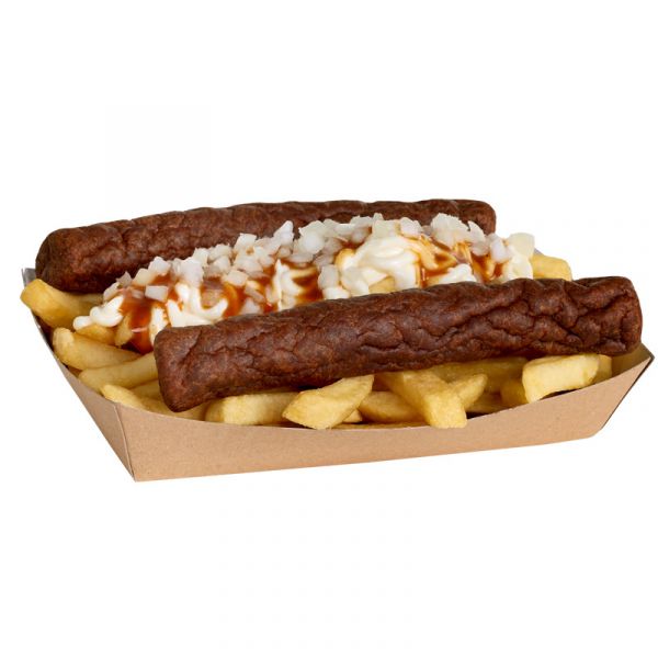 Snackbakje karton bruin / wit eco