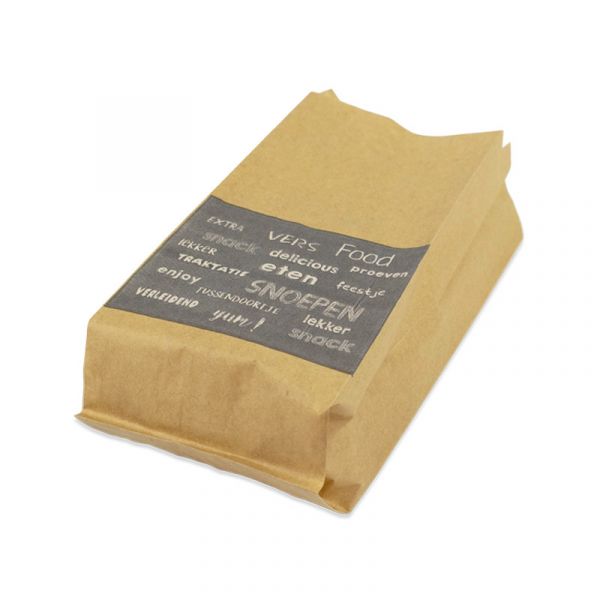 Snackzak bruin kraft ersatz met perforatie
