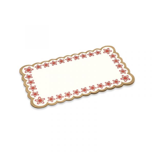 Taartrand rechthoekig goud / rood