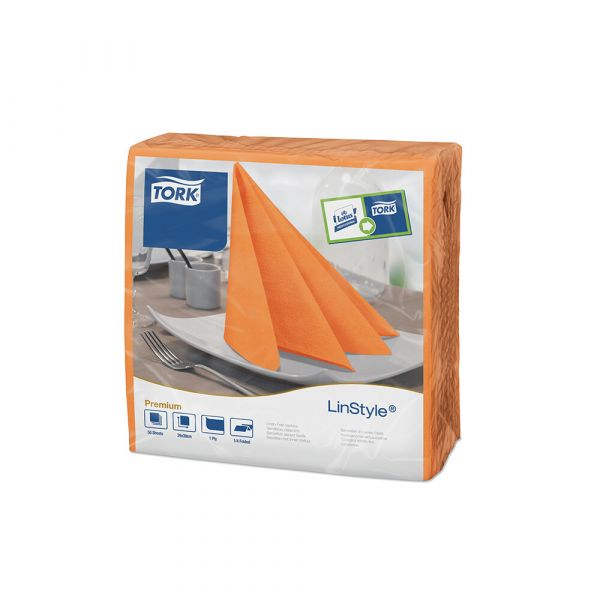 Tork LinStyle servet oranje 39x39cm