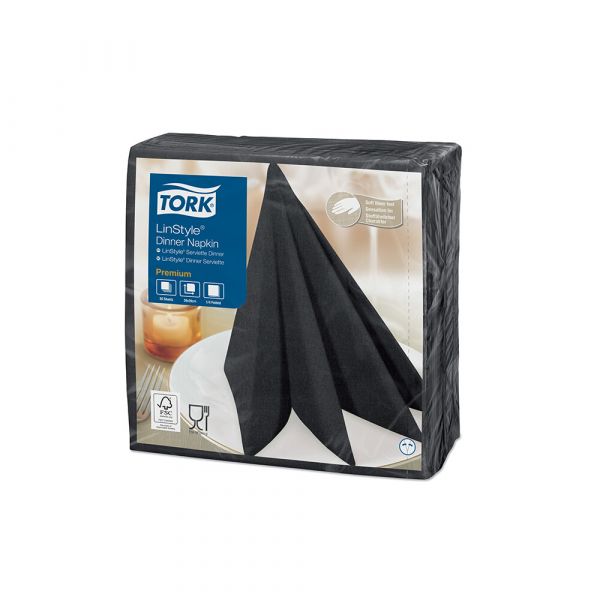 Tork LinStyle servet zwart 39x39cm