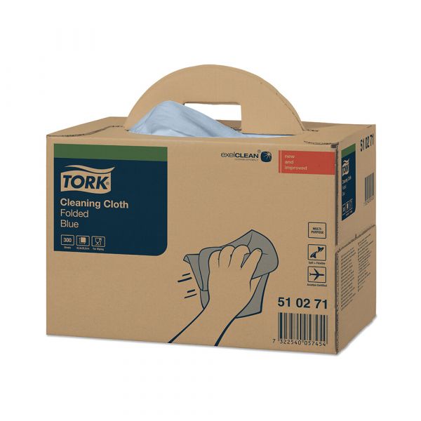 Tork Reinigingsdoek 1-laags blauw 300st/doos