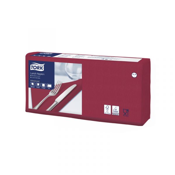 Tork servet bordeaux rood 33x33cm 