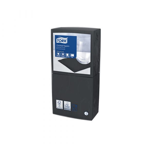 Tork servet zwart 24x24cm
